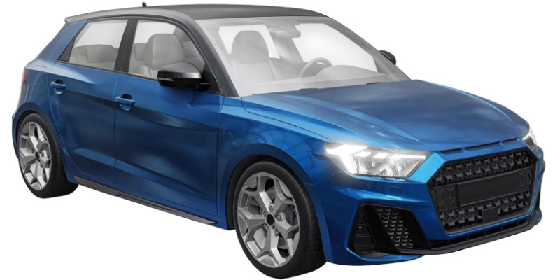 Blue car isolated
