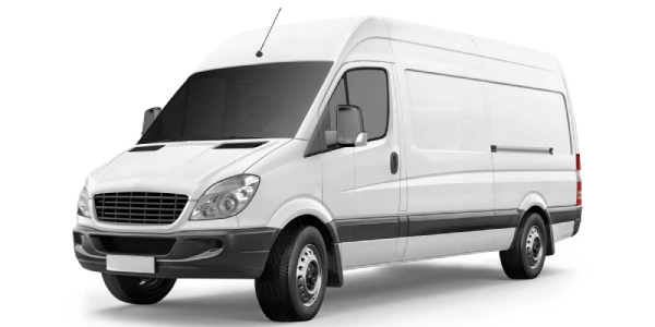 White van 3/4 side view